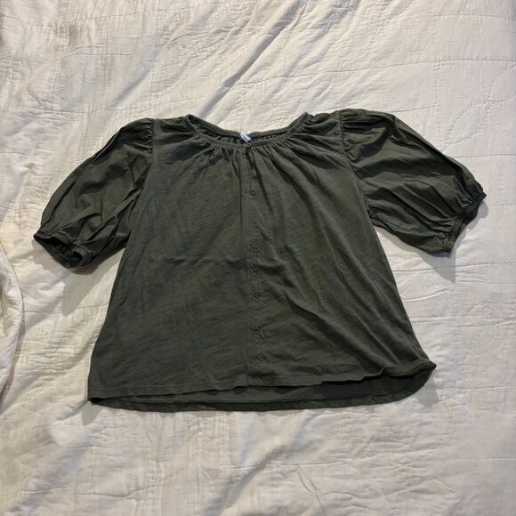✨ Old Navy Puff Sleeve Peasant Blouse (Olive Green) - Picture 6 of 6